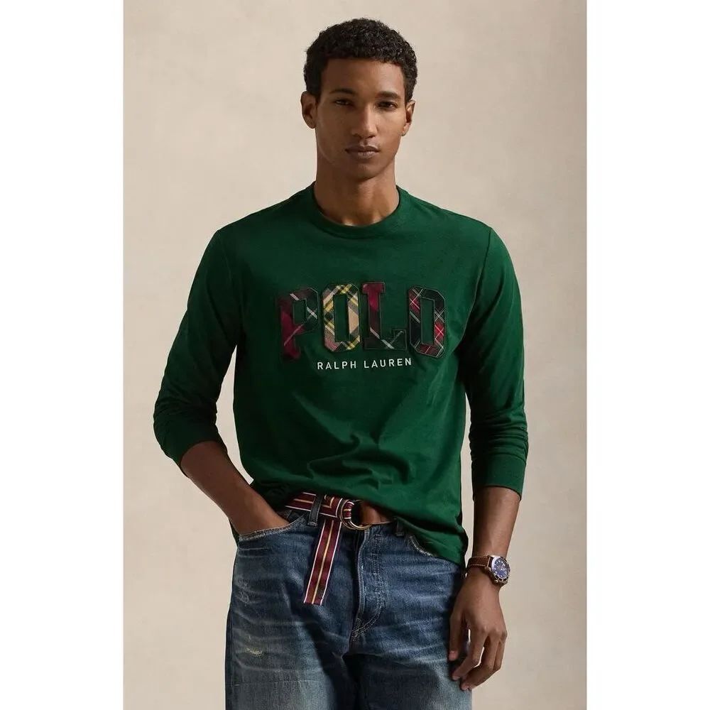 Polo Ralph Lauren NWT Big & Tall Plaid-Logo Jersey T-Shirt Green 2LT - Picture 4 of 6
